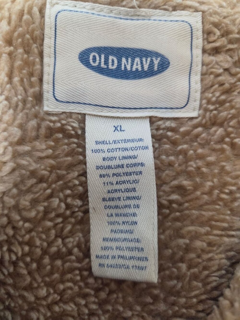 Vintage Old Navy Sherpa Lined Denim Jacket Medium Wash Blue Jean Trucker Coat - Picture 3 of 13